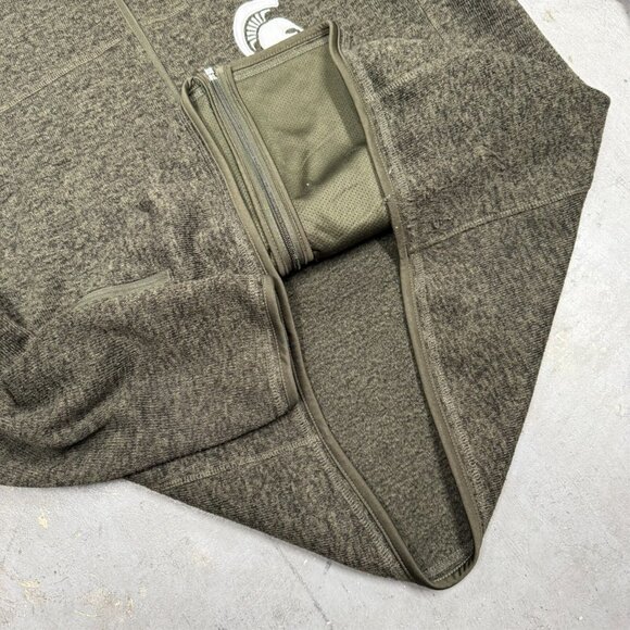 Michigan State Spartans MSU NCAA Football Full Zip Fleece Sweater Brown Large - Picture 7 of 8
